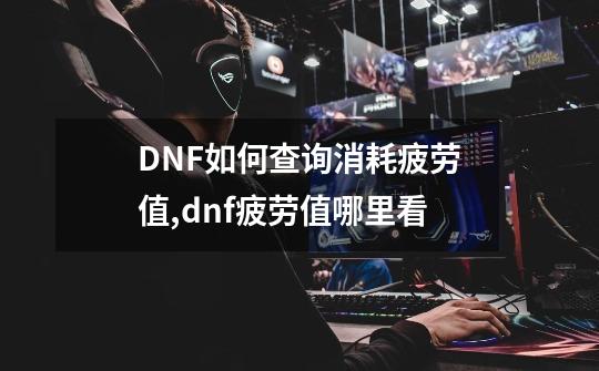 DNF如何查询消耗疲劳值,dnf疲劳值哪里看-第1张-游戏资讯-智辉网络