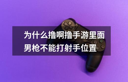 为什么撸啊撸手游里面男枪不能打射手位置-第1张-游戏资讯-智辉网络