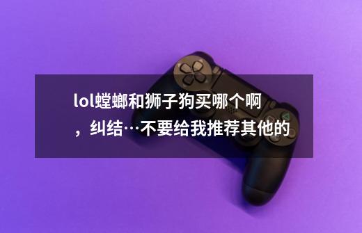 lol螳螂和狮子狗买哪个啊，纠结…不要给我推荐其他的-第1张-游戏资讯-智辉网络