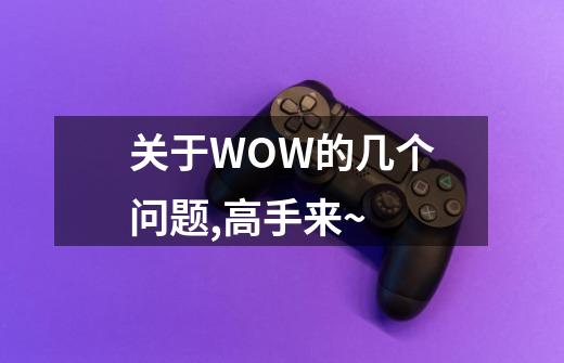 关于WOW的几个问题,高手来~-第1张-游戏资讯-智辉网络