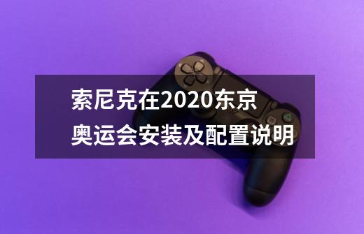 索尼克在2020东京奥运会安装及配置说明-第1张-游戏资讯-智辉网络