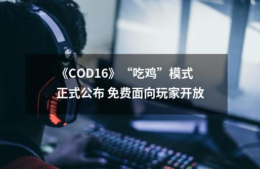 《COD16》“吃鸡”模式正式公布 免费面向玩家开放-第1张-游戏资讯-智辉网络