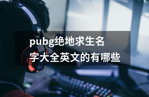 pubg绝地求生名字大全英文的有哪些-第1张-游戏资讯-智辉网络