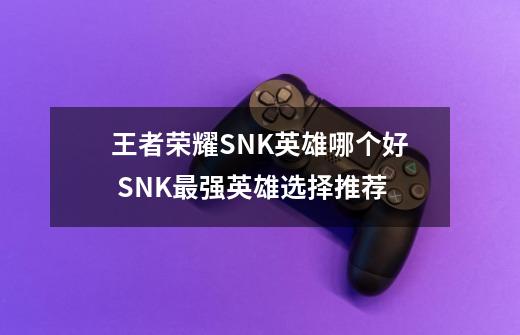 王者荣耀SNK英雄哪个好 SNK最强英雄选择推荐-第1张-游戏资讯-智辉网络