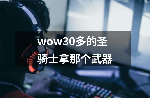 wow30多的圣骑士拿那个武器-第1张-游戏资讯-智辉网络