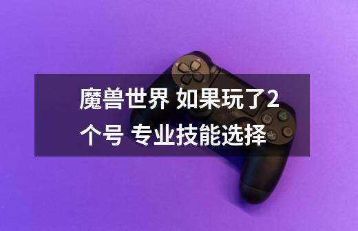 魔兽世界 如果玩了2个号 专业技能选择-第1张-游戏资讯-智辉网络