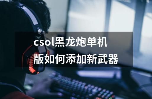 csol黑龙炮单机版如何添加新武器-第1张-游戏资讯-智辉网络