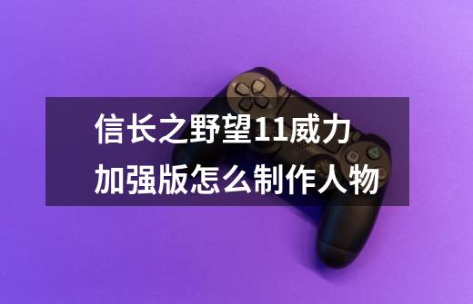 信长之野望11威力加强版怎么制作人物-第1张-游戏资讯-智辉网络