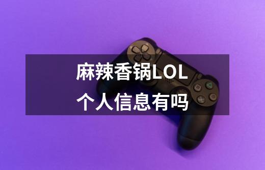 麻辣香锅LOL个人信息有吗-第1张-游戏资讯-智辉网络