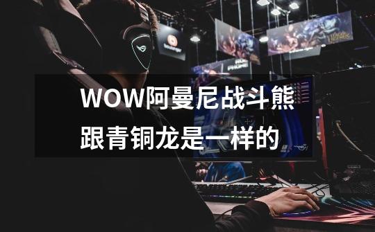 WOW阿曼尼战斗熊跟青铜龙是一样的-第1张-游戏资讯-智辉网络