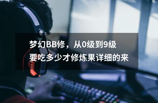 梦幻BB修，从0级到9级要吃多少才修炼果.详细的来.-第1张-游戏资讯-智辉网络