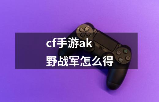 cf手游ak野战军怎么得-第1张-游戏资讯-智辉网络