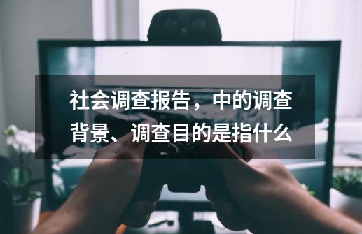 社会调查报告，中的调查背景、调查目的是指什么-第1张-游戏资讯-智辉网络