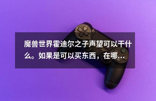 魔兽世界霍迪尔之子声望可以干什么。如果是可以买东西，在哪里买,wlk霍迪尔之子-第1张-游戏资讯-智辉网络