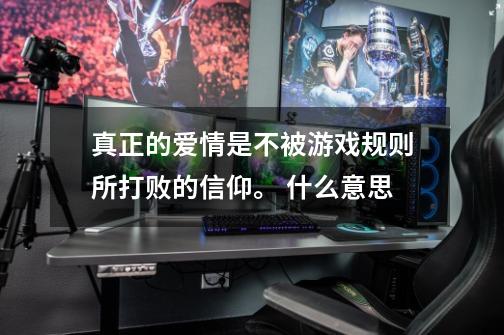 真正的爱情是不被游戏规则所打败的信仰。 什么意思-第1张-游戏资讯-智辉网络