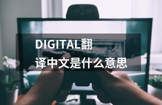 DIGITAL翻译中文是什么意思-第1张-游戏资讯-智辉网络