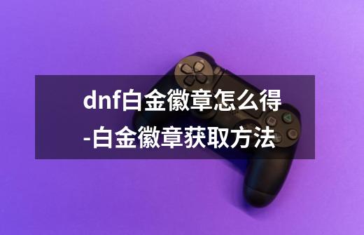 dnf白金徽章怎么得-白金徽章获取方法-第1张-游戏资讯-智辉网络