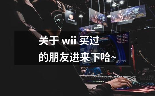 关于 wii 买过的朋友进来下哈~-第1张-游戏资讯-智辉网络