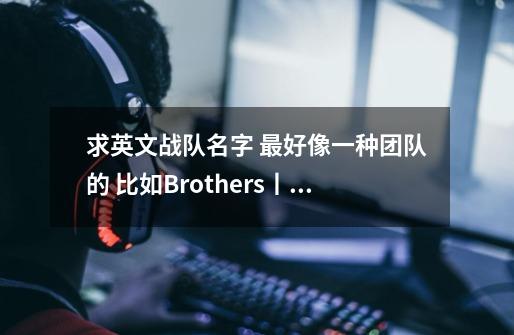 求英文战队名字 最好像一种团队的 比如Brothers丨Alliance 兄弟联盟-第1张-游戏资讯-智辉网络